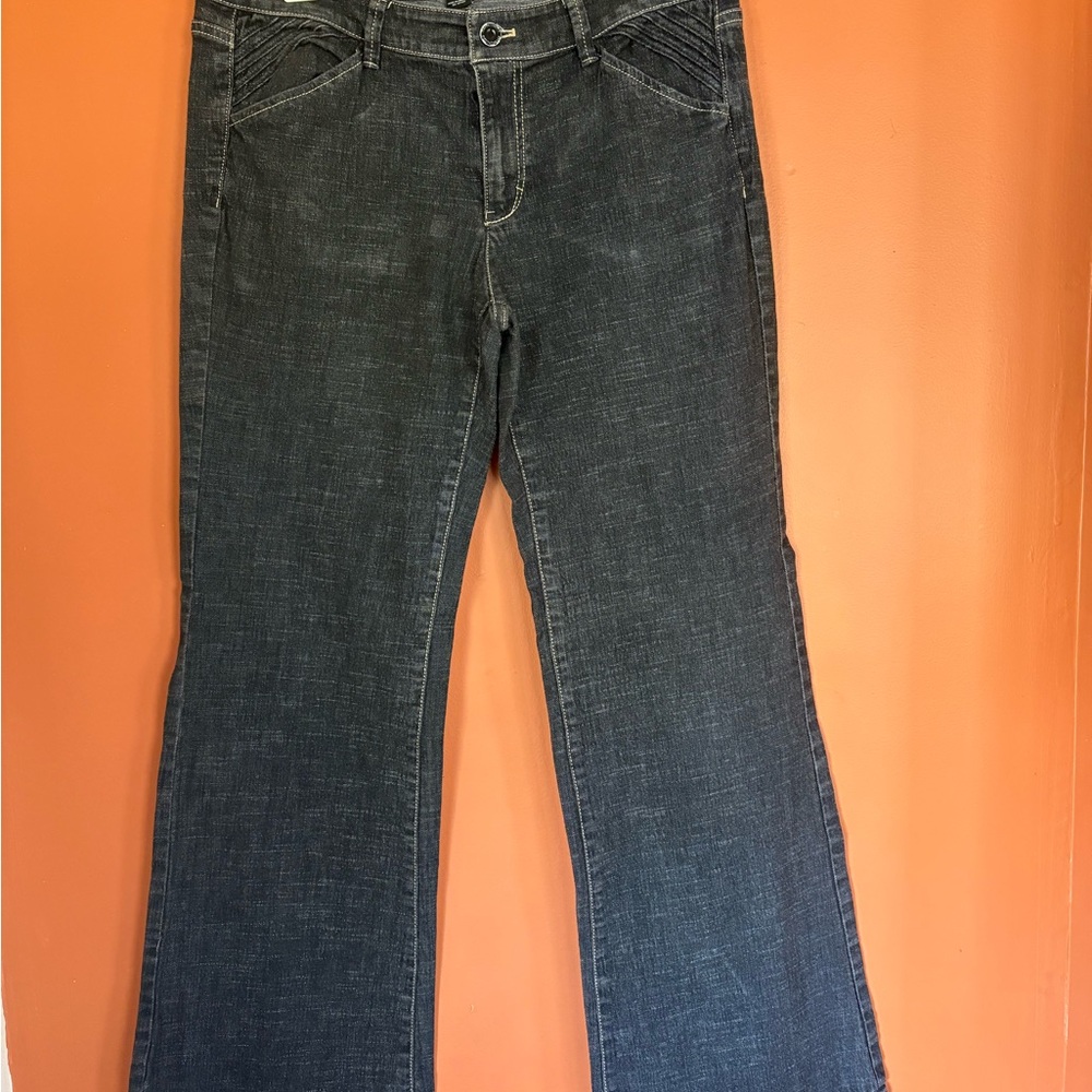 White House Black Market Black Flare Wide Leg Jeans